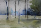 Bleu de forêt - aquarelle 76 x 56 cm