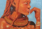Himba au collier - huile sur toile 60 x 80 cm