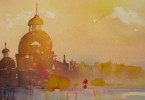 Venise s'illumine - aquarelle 35 x 25 cm